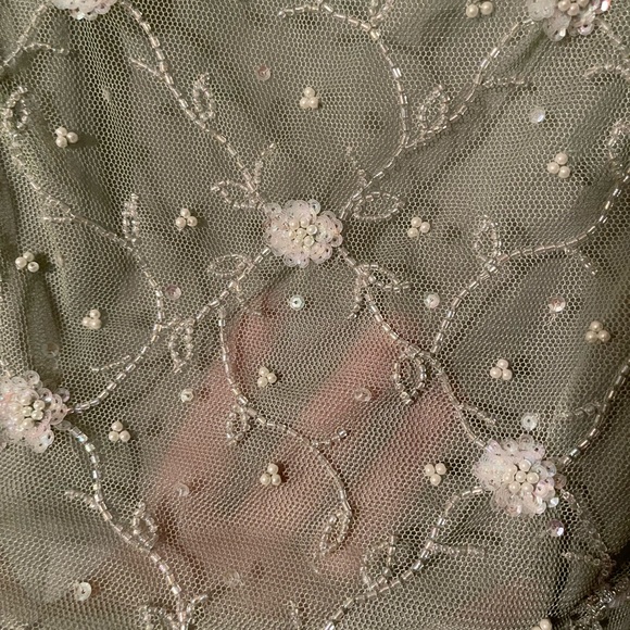 Sage Green Vintage Beaded Sleeveless Dress - Picture 3 of 13